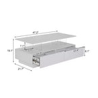47.2" Rectangular LED Coffee Table with 2 Hidden Drawers and Touch Control