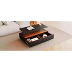47.2" Rectangular LED Coffee Table with 2 Hidden Drawers and Touch Control