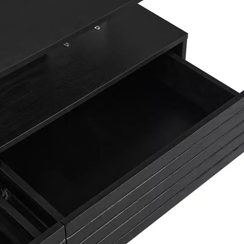 47.2" Rectangular LED Coffee Table with 2 Hidden Drawers and Touch Control