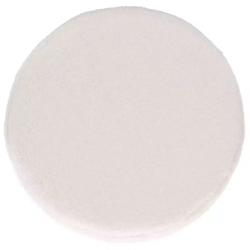 Round Upholstered Ottoman – Ivory