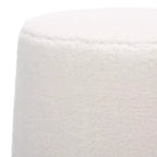 Round Upholstered Ottoman – Ivory