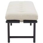 Wood & Cushion Bench - Beige/Black