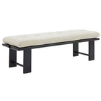 Wood & Cushion Bench - Beige/Black
