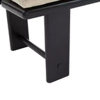 Wood & Cushion Bench - Beige/Black