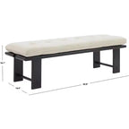 Wood & Cushion Bench - Beige/Black