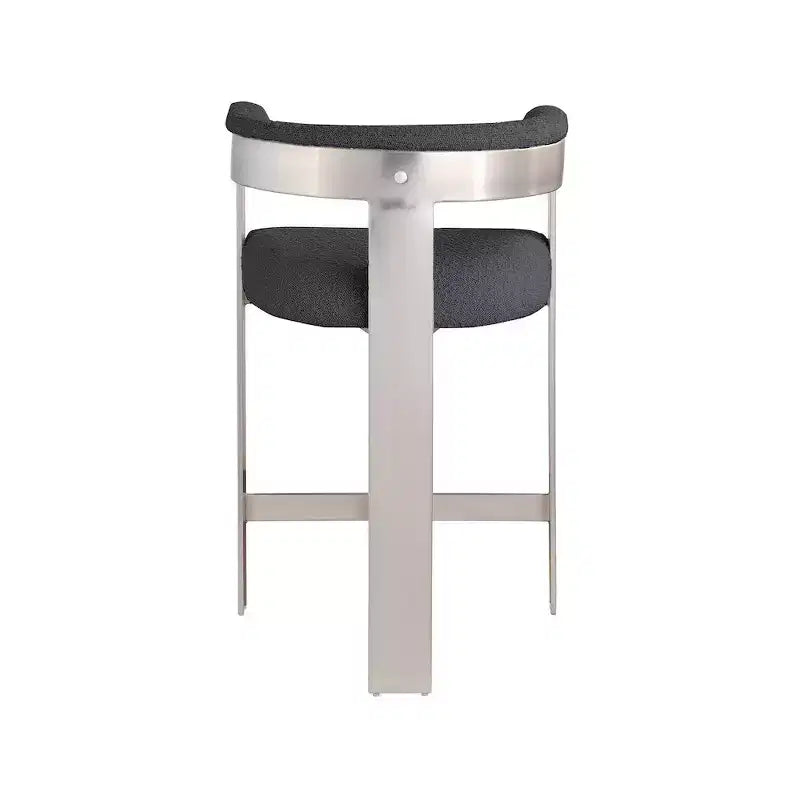 Black Boucle Fabric Counter Stool, Set of 2
