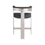 Black Boucle Fabric Counter Stool, Set of 2