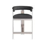 Black Boucle Fabric Counter Stool, Set of 2