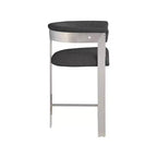 Black Boucle Fabric Counter Stool, Set of 2