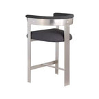 Black Boucle Fabric Counter Stool, Set of 2