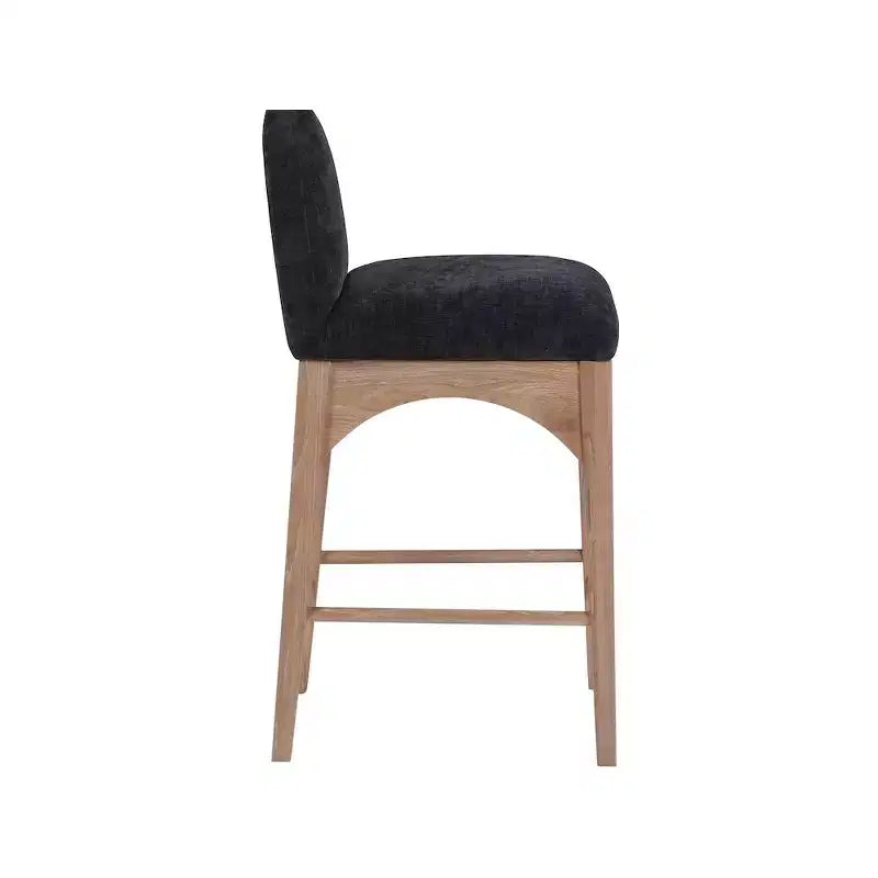 Waldorf Black Chenille Fabric Counter Stool