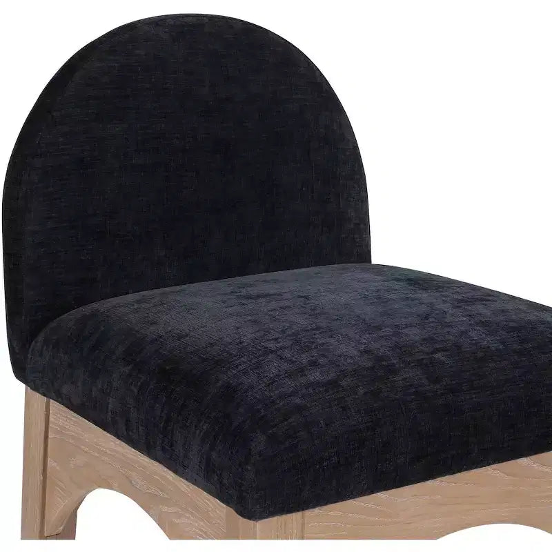 Waldorf Black Chenille Fabric Counter Stool