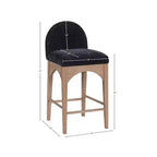 Waldorf Black Chenille Fabric Counter Stool