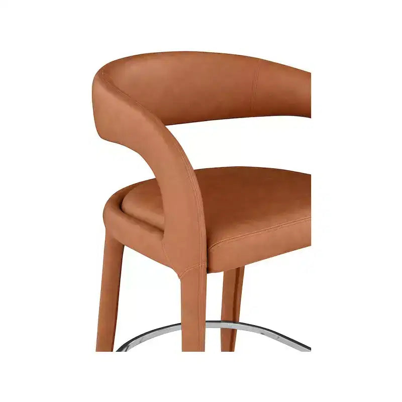 Cognac Vegan Leather Counter Stool