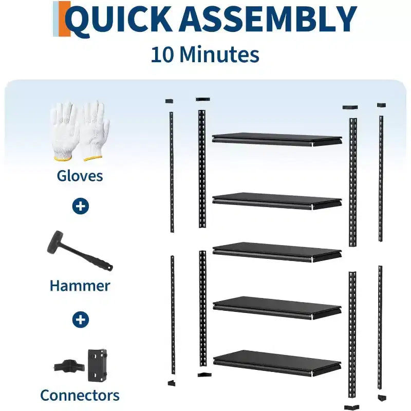 5-Tier Adjustable Steel Utility Storage Rack