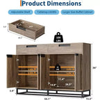 55 inch Sideboard Buffet Cabinet with 2 Drawers and 4 Doors