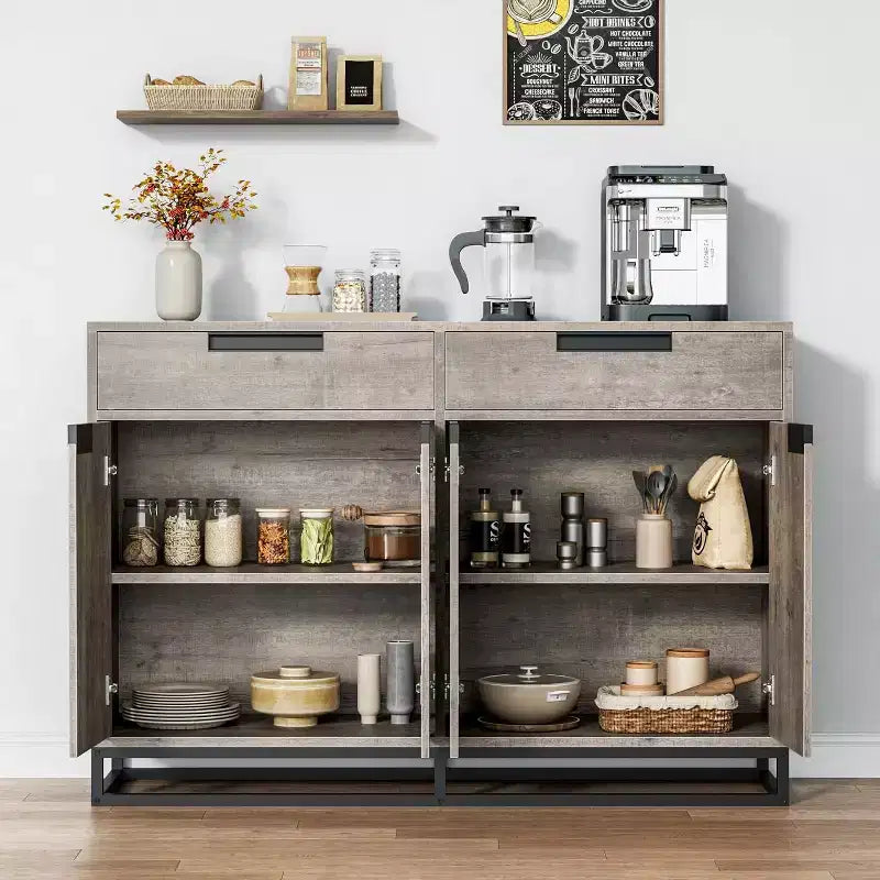 55 inch Sideboard Buffet Cabinet with 2 Drawers and 4 Doors