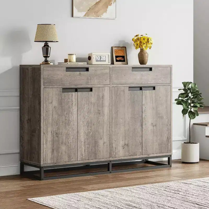 55 inch Sideboard Buffet Cabinet with 2 Drawers and 4 Doors