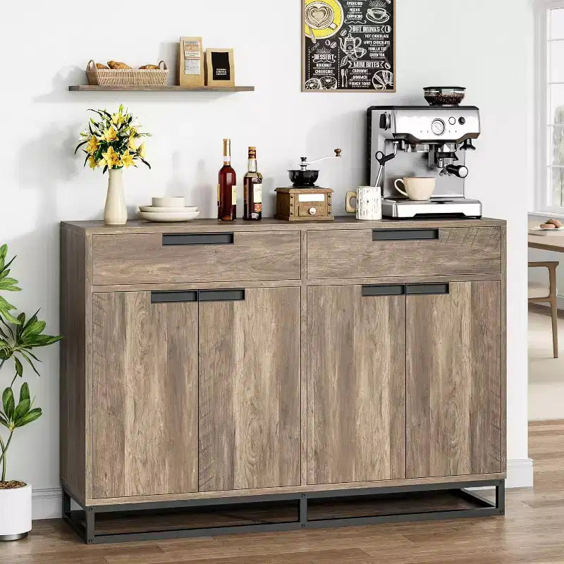55 inch Sideboard Buffet Cabinet with 2 Drawers and 4 Doors