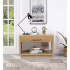 Wood Veneer Nightstand with Drawer