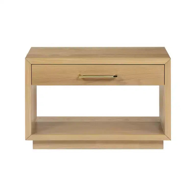 Wood Veneer Nightstand with Drawer