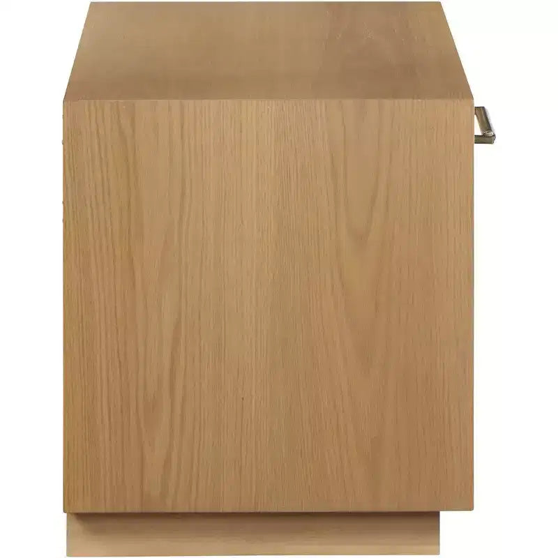 Wood Veneer Nightstand with Drawer