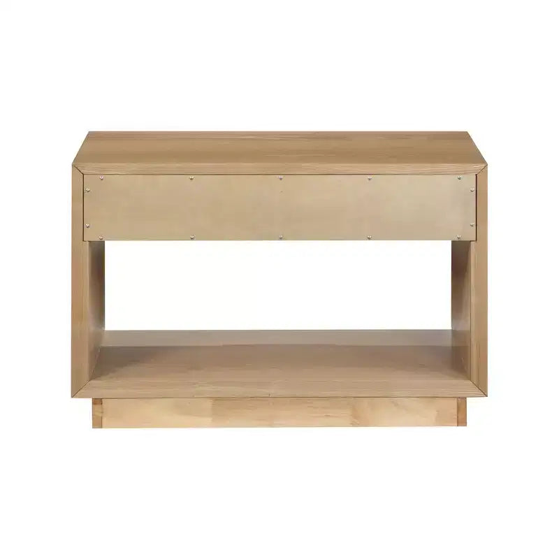 Wood Veneer Nightstand with Drawer