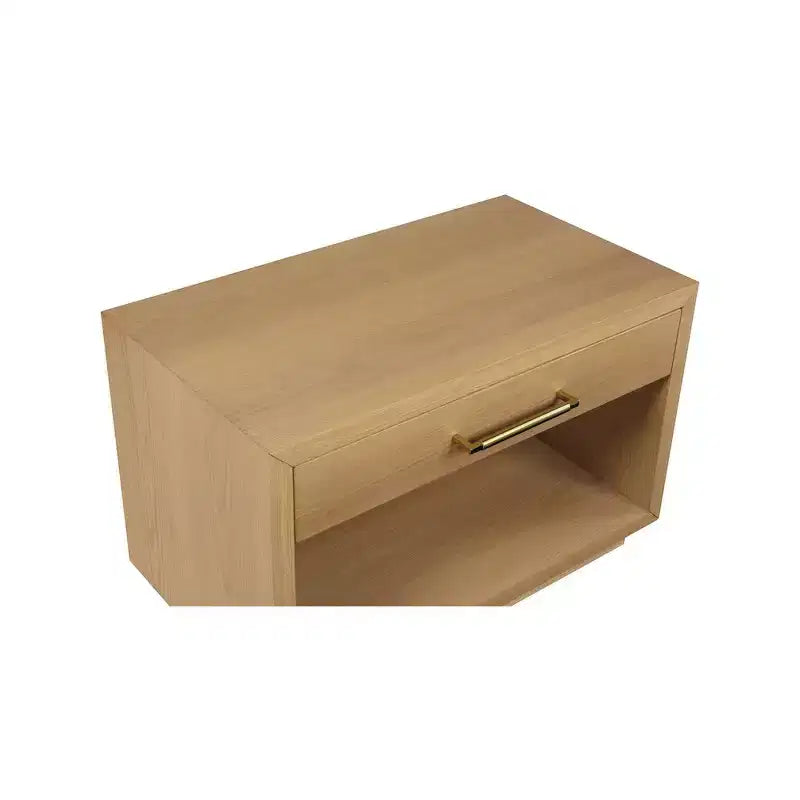 Wood Veneer Nightstand with Drawer