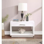 Wood Veneer Nightstand with Drawer