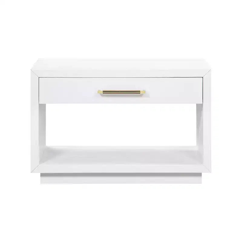 Wood Veneer Nightstand with Drawer