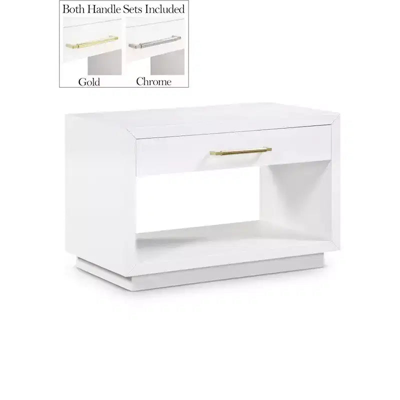 Wood Veneer Nightstand with Drawer