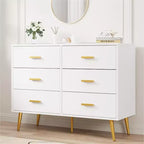 6-Drawer Dresser with Gold Handles