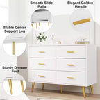 6-Drawer Dresser with Gold Handles