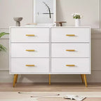 6-Drawer Dresser with Gold Handles
