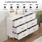 6-Drawer Dresser with Gold Handles