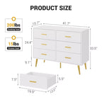 6-Drawer Dresser with Gold Handles