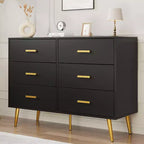 6-Drawer Dresser with Gold Handles