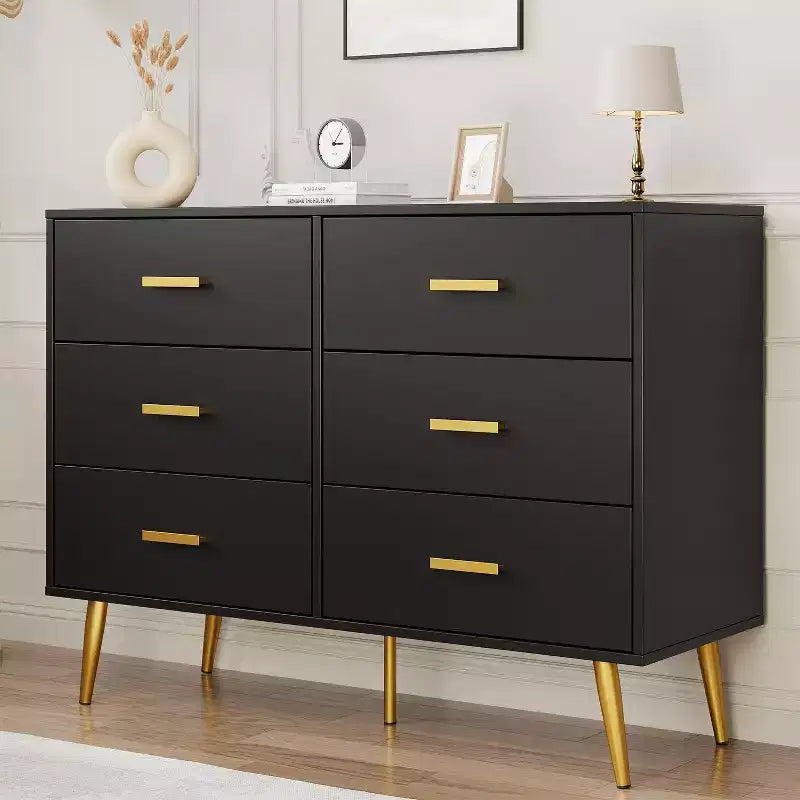 6-Drawer Dresser with Gold Handles