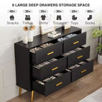 6-Drawer Dresser with Gold Handles