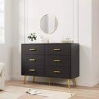 6-Drawer Dresser with Gold Handles