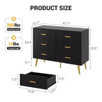 6-Drawer Dresser with Gold Handles