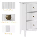 Fluted 9-Drawer Dresser, 59" Wide Chest of Drawers with Metal Handles, Storage Organizer for Bedroom, Living Room and Entryway, White