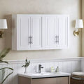 26x44x8 White Wall Mounted Laundry Cabinet with Adjustable Shelves
