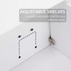 26x44x8 White Wall Mounted Laundry Cabinet with Adjustable Shelves
