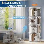 4-Tier Rotating Bookshelf Tower with 360° Spinning Base