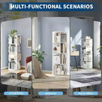 4-Tier Rotating Bookshelf Tower with 360° Spinning Base
