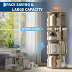 4-Tier Rotating Bookshelf Tower with 360° Spinning Base