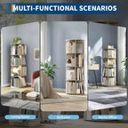 4-Tier Rotating Bookshelf Tower with 360° Spinning Base