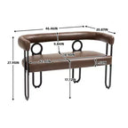 Gray Velvet Bar Stools Set of 2, Button-Tufted Wing-Back with Metal Legs