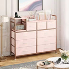 9-Drawer Storage Dresser with Charging Station